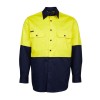 Yellow Navy Hi Vis Long Sleeve Work Shirts
